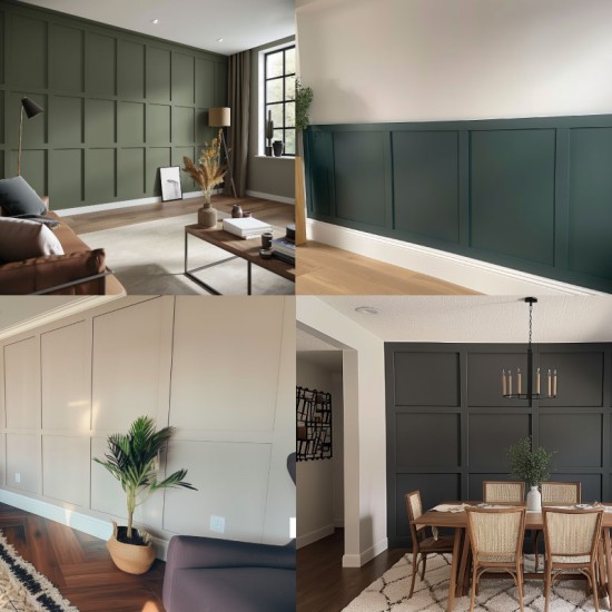 MDF Wall Panel Kit / Strips / Slats - Shaker Kit- MDF Pre-Primed Strips for MDF Modern Square / Rectangle Wall Panels / Panelling - 1190mm x 65mm x 9mm