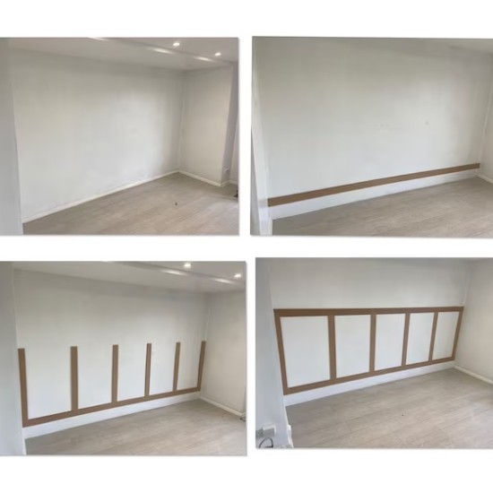 MDF Wall Panel Kit / Strips / Slats - Shaker Kit- MDF Pre-Primed Strips for MDF Modern Square / Rectangle Wall Panels / Panelling - 1190mm x 65mm x 9mm