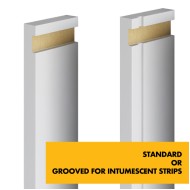 MDF Door Liner -  FD30/FD60 Primed Door Frame Lining Set c/w Optional 10mm Trench/Grooves for Fire Intumescent Door Strips - 30 Minute Fire Rating - MDF White Painted Primed Door Liner