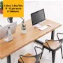 Rustic Industrial Solid Wood Dining Table / Desk / Work Table - Chunky Timber / Steel Legs (Square Legs) - 1.5m (150cm) / 1.8m (180cm) / 2m(200cm) c/w Black Square Box Legs x 2 4-8 Persons - WAVEY LIVE EDGE