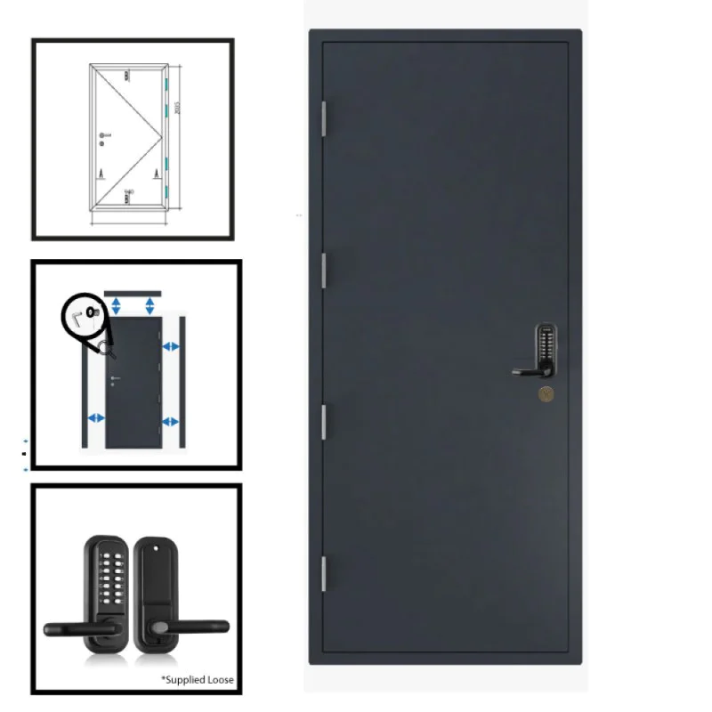Combination Code Keypad Lock - Steel Security Personnel Pedestrian Door for Keyless Entry - Industrial Grade Exterior Outdoor Security Door for Garage, Warehouse, Shed, Industrial Unit, Lockup, Shed, Shipping Container, Farm Barns Combination Code Keypad Lock - Steel Security Personnel Pedestrian Door for Keyless Entry - Industrial Grade Exterior Outdoor Security Door for Garage, Warehouse, Shed, Industrial Unit, Lockup, Shed, Shipping Container, Farm Barns