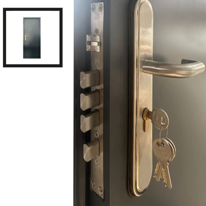 High Security  Multi point lock - Thumb Turn Inside, Key Lock Exterior + 3 Keys + Handle