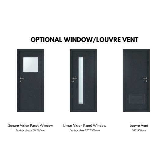 Double Steel Security Personnel Pedestrian Door - Industrial Grade Exterior Outdoor Security Door - 1800mm w x 2035mm h