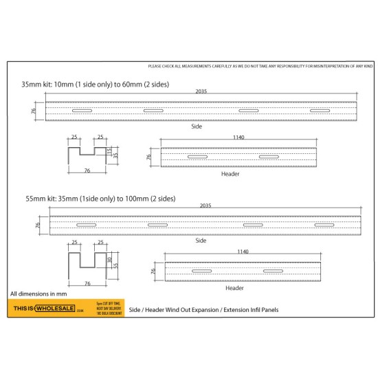 Overhead Door Frame Extensions - Frame Extension Expanding Overhead Infill Head Panels
