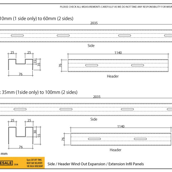 Overhead Door Frame Extensions - Frame Extension Expanding Overhead Infill Head Panels