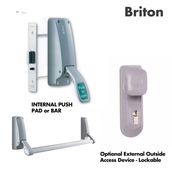 Fire Exit / Emergency Exit Door - Panic Push Pad + Optional Outside Access Device - Personnel  Steel Fire Exit Door 