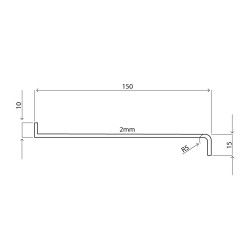 Cill/Sill for Steel Security Door (Cill Plate) - 150mm Depth x 2mm High - 1140mm Length custom Cut to Width - Powder Coated Aluminium 