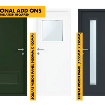 Steel Door + Louvre Air Vent / Glazed Window Vision Panel  - Industrial Grade Exterior Outdoor Security Door for Garage, Warehouse, Shed, Industrial Unit, Lockup, Shed, Shipping Container, Farm Barns
