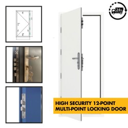 **Custom Sized Made to Order ** High Security Steel Security Door- 12 Point/Multi Point Locking - Ultra Heavy Duty External c/w Part-M DDA Compliant Low Threshold 15mm
