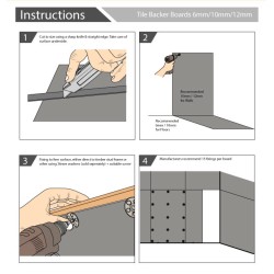Tile Backer Board 6mm / 10mm / 12mm - Floor or Wall Hard Tile Backer Insulation Cement Board 1200mm x 600mm 