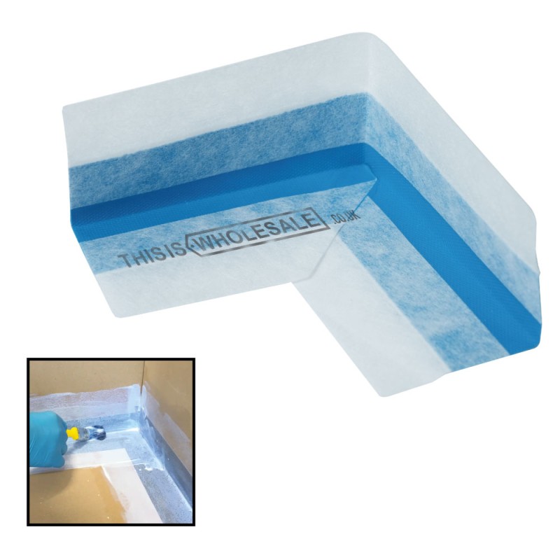 Waterproof Corner Joint / Tanking Membrane for Tile Backer Board - Sealing Fleece Tanking Tape for Showers, Bathrooms, Wetrooms Waterproof Corner Joint / Tanking Membrane for Tile Backer Board - Sealing Fleece Tanking Tape for Showers, Bathrooms, Wetrooms
