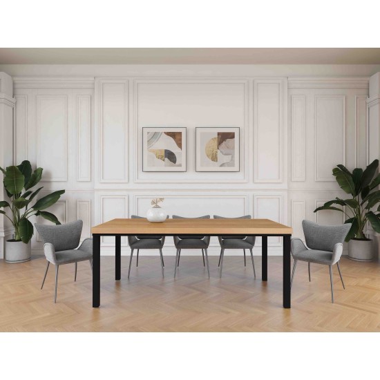 Rustic Industrial Solid Wood Dining Table / Desk / Work Table - Chunky Timber / Steel Legs (4 Corner Legs) - 1.5m (150cm) / 1.8m (180cm) / 2m(200cm) c/w 4 x Black Square Box Legs 4-8 Persons Rustic Industrial Solid Wood Dining Table / Desk / Work Table - Chunky Timber / Steel Legs (4 Corner Legs) - 1.5m (150cm) / 1.8m (180cm) / 2m(200cm) c/w 4 x Black Square Box Legs 4-8 Persons