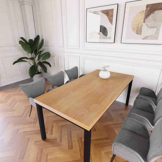 Rustic Industrial Solid Wood Dining Table / Desk / Work Table - Chunky Timber / Steel Legs (4 Corner Legs) - 1.5m (150cm) / 1.8m (180cm) / 2m(200cm) c/w 4 x Black Square Box Legs 4-8 Persons Rustic Industrial Solid Wood Dining Table / Desk / Work Table - Chunky Timber / Steel Legs (4 Corner Legs) - 1.5m (150cm) / 1.8m (180cm) / 2m(200cm) c/w 4 x Black Square Box Legs 4-8 Persons