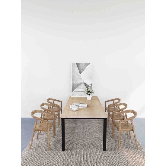 Rustic Industrial Solid Wood Dining Table / Desk / Work Table - Chunky Timber / Steel Legs (4 Corner Legs) - 1.5m (150cm) / 1.8m (180cm) / 2m(200cm) c/w 4 x Black Square Box Legs 4-8 Persons Rustic Industrial Solid Wood Dining Table / Desk / Work Table - Chunky Timber / Steel Legs (4 Corner Legs) - 1.5m (150cm) / 1.8m (180cm) / 2m(200cm) c/w 4 x Black Square Box Legs 4-8 Persons