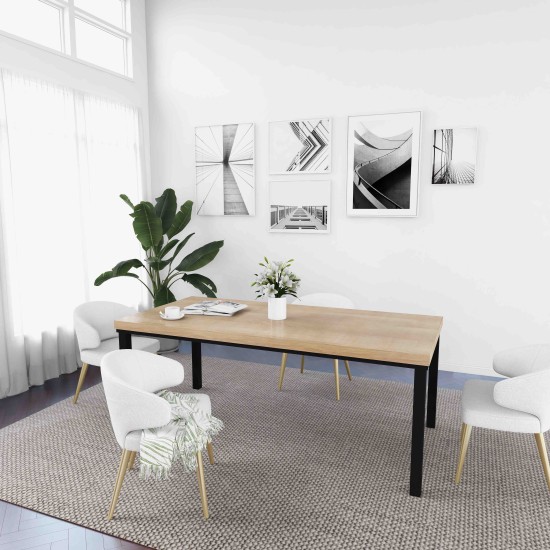 Rustic Industrial Solid Wood Dining Table / Desk / Work Table - Chunky Timber / Steel Legs (4 Corner Legs) - 1.5m (150cm) / 1.8m (180cm) / 2m(200cm) c/w 4 x Black Square Box Legs 4-8 Persons Rustic Industrial Solid Wood Dining Table / Desk / Work Table - Chunky Timber / Steel Legs (4 Corner Legs) - 1.5m (150cm) / 1.8m (180cm) / 2m(200cm) c/w 4 x Black Square Box Legs 4-8 Persons