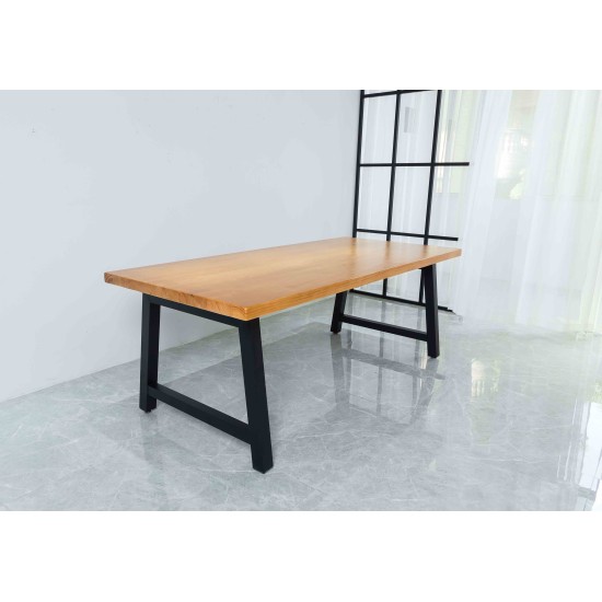 Rustic Solid Wood Rustic Dining Table / Desk / Work Table - Chunky Timber / Black Steel Legs (A-Frame Legs) - 1.5m (150cm) / 1.8m (180cm) / 2m(200cm) c/w Black A-FrameLegs x 2 4-8 Persons - SQUARE EDGE Rustic Solid Wood Rustic Dining Table / Desk / Work Table - Chunky Timber / Black Steel Legs (A-Frame Legs) - 1.5m (150cm) / 1.8m (180cm) / 2m(200cm) c/w Black A-FrameLegs x 2 4-8 Persons - SQUARE EDGE