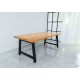Rustic Solid Wood Rustic Dining Table / Desk / Work Table - Chunky Timber / Black Steel Legs (A-Frame Legs) - 1.5m (150cm) / 1.8m (180cm) / 2m(200cm) c/w Black A-FrameLegs x 2 4-8 Persons - SQUARE EDGE Rustic Solid Wood Rustic Dining Table / Desk / Work Table - Chunky Timber / Black Steel Legs (A-Frame Legs) - 1.5m (150cm) / 1.8m (180cm) / 2m(200cm) c/w Black A-FrameLegs x 2 4-8 Persons - SQUARE EDGE