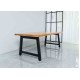 Rustic Solid Wood Rustic Dining Table / Desk / Work Table - Chunky Timber / Black Steel Legs (A-Frame Legs) - 1.5m (150cm) / 1.8m (180cm) / 2m(200cm) c/w Black A-FrameLegs x 2 4-8 Persons - SQUARE EDGE Rustic Solid Wood Rustic Dining Table / Desk / Work Table - Chunky Timber / Black Steel Legs (A-Frame Legs) - 1.5m (150cm) / 1.8m (180cm) / 2m(200cm) c/w Black A-FrameLegs x 2 4-8 Persons - SQUARE EDGE