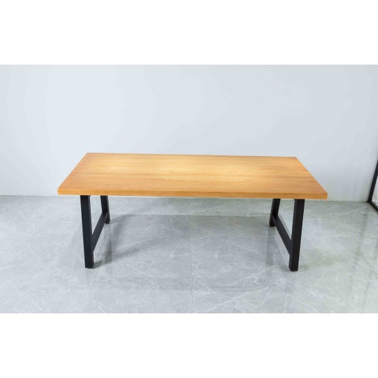 Rustic Solid Wood Rustic Dining Table / Desk / Work Table - Chunky Timber / Black Steel Legs (A-Frame Legs) - 1.5m (150cm) / 1.8m (180cm) / 2m(200cm) c/w Black A-FrameLegs x 2 4-8 Persons - SQUARE EDGE Rustic Solid Wood Rustic Dining Table / Desk / Work Table - Chunky Timber / Black Steel Legs (A-Frame Legs) - 1.5m (150cm) / 1.8m (180cm) / 2m(200cm) c/w Black A-FrameLegs x 2 4-8 Persons - SQUARE EDGE