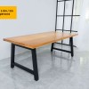 Rustic Solid Wood Rustic Dining Table / Desk / Work Table - Chunky Timber / Black Steel Legs (A-Frame Legs) - 1.5m (150cm) / 1.8m (180cm) / 2m(200cm) c/w Black A-FrameLegs x 2 4-8 Persons - SQUARE EDGE