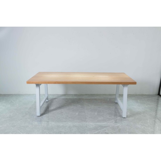 Rustic Solid Wood Industrial Dining Table / Desk / Meeting Table - Chunky Timber / White Steel Legs (A-Frame Legs) - 1.5m (150cm) / 1.8m (180cm) / 2m(200cm) c/w White A-FrameLegs x 2 4-8 Persons - SQUARE EDGE Rustic Solid Wood Industrial Dining Table / Desk / Meeting Table - Chunky Timber / White Steel Legs (A-Frame Legs) - 1.5m (150cm) / 1.8m (180cm) / 2m(200cm) c/w White A-FrameLegs x 2 4-8 Persons - SQUARE EDGE