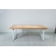 Rustic Solid Wood Industrial Dining Table / Desk / Meeting Table - Chunky Timber / White Steel Legs (A-Frame Legs) - 1.5m (150cm) / 1.8m (180cm) / 2m(200cm) c/w White A-FrameLegs x 2 4-8 Persons - SQUARE EDGE Rustic Solid Wood Industrial Dining Table / Desk / Meeting Table - Chunky Timber / White Steel Legs (A-Frame Legs) - 1.5m (150cm) / 1.8m (180cm) / 2m(200cm) c/w White A-FrameLegs x 2 4-8 Persons - SQUARE EDGE