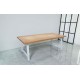 Rustic Solid Wood Industrial Dining Table / Desk / Meeting Table - Chunky Timber / White Steel Legs (A-Frame Legs) - 1.5m (150cm) / 1.8m (180cm) / 2m(200cm) c/w White A-FrameLegs x 2 4-8 Persons - SQUARE EDGE Rustic Solid Wood Industrial Dining Table / Desk / Meeting Table - Chunky Timber / White Steel Legs (A-Frame Legs) - 1.5m (150cm) / 1.8m (180cm) / 2m(200cm) c/w White A-FrameLegs x 2 4-8 Persons - SQUARE EDGE