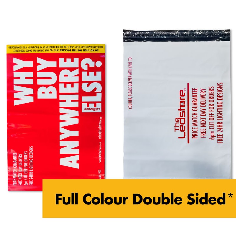 SAMPLE ONLY - Custom Printed Mailing Bags - 500 MOQ - Range of Sizes Printed Personalised Logo Branded Mail Bags Poly Mailers Single / Double Sided