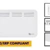 1.5KW / 1500W Electric Panel Heater Wall Mounted - LOT20/ERP Compliant c/w 24/7 Timer / Thermostat - Wall Hung Fixings + Mounting Feet