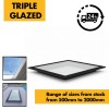 600mm x 600mm Flat Roof Lantern - Frameless Glass Window Skylight for Flat Roofs - Glazed Roof Lantern Triple Glazed Toughened Glass 