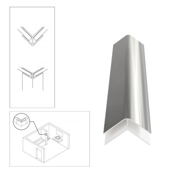 PVC External Corner Trim for Shower Aqua Wall Panel Cladding 5mm/10mm - Multipanel Aquabord Corner Trim White Chrome Silver PVC External Corner Trim for Shower Aqua Wall Panel Cladding 5mm/10mm - Multipanel Aquabord Corner Trim White Chrome Silver