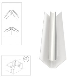 PVC Internal Corner Trim for Shower Aqua Wall Panel Cladding 5mm/10mm - Multipanel Aquabord Corner Trim White Chrome Silver PVC Internal Corner Trim for Shower Aqua Wall Panel Cladding 5mm/10mm - Multipanel Aquabord Corner Trim White Chrome Silver