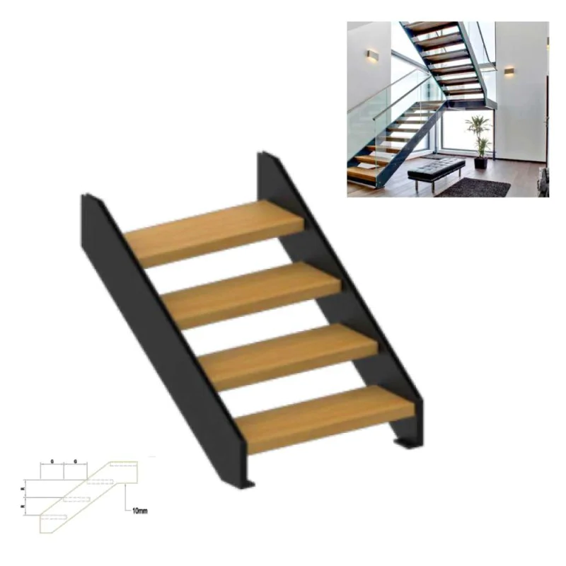 Double Plated Custom Made Staircase - Custom Made Bespoke Stairs / Staircases (Mono/single Stringer Staircase, Double Plate Stairs, Zigzag Stairs. Floating Staircase) Double Plated Custom Made Staircase - Custom Made Bespoke Stairs / Staircases (Mono/single Stringer Staircase, Double Plate Stairs, Zigzag Stairs. Floating Staircase)