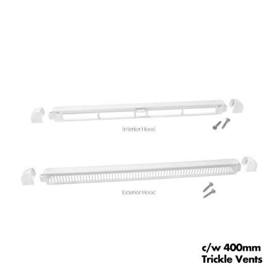 UPVC Window White - Single 610mm w x 1040mm h (RAL9010)  Left or Right Opening 1P