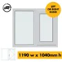 UPVC Window White -  Double 1190mm w x 1040mm h (RAL9010) Left or Right Opening 2P