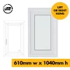 UPVC Window White - Single 610mm w x 1040mm h (RAL9010) Left or Right Opening 1P UPVC Window White - Single 610mm w x 1040mm h (RAL9010) Left or Right Opening 1P