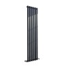 Vertical Radiator - Oval Anthracite Grey RAL7016 - Tall Tower Traditional Column Wall Mount Radiator - Single & Double Panel