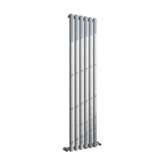 Vertical Radiator - Oval Gloss White RAL9003 - Tall Tower Traditional Column Wall Mount Radiator - Single & Double Panel