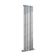Vertical Radiator - Oval Gloss White RAL9003 - Tall Tower Traditional Column Wall Mount Radiator - Single & Double Panel