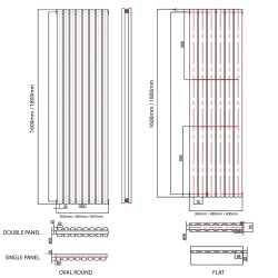 Vertical Radiator - Flat Anthracite Grey RAL7016 - Tall Tower Traditional Column Wall Mount Radiator - Single & Double Panel
